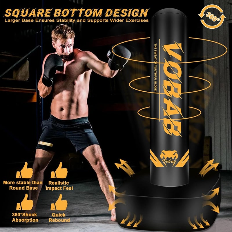 SPOXING 70" Freestanding Heavy Punching Bag with Stand for Adults Teens, Adjustable Standing Punch Bag for Men Women, Ideal for Boxing, MMA, Thai Fitness, and Home Training Workouts - Image 3